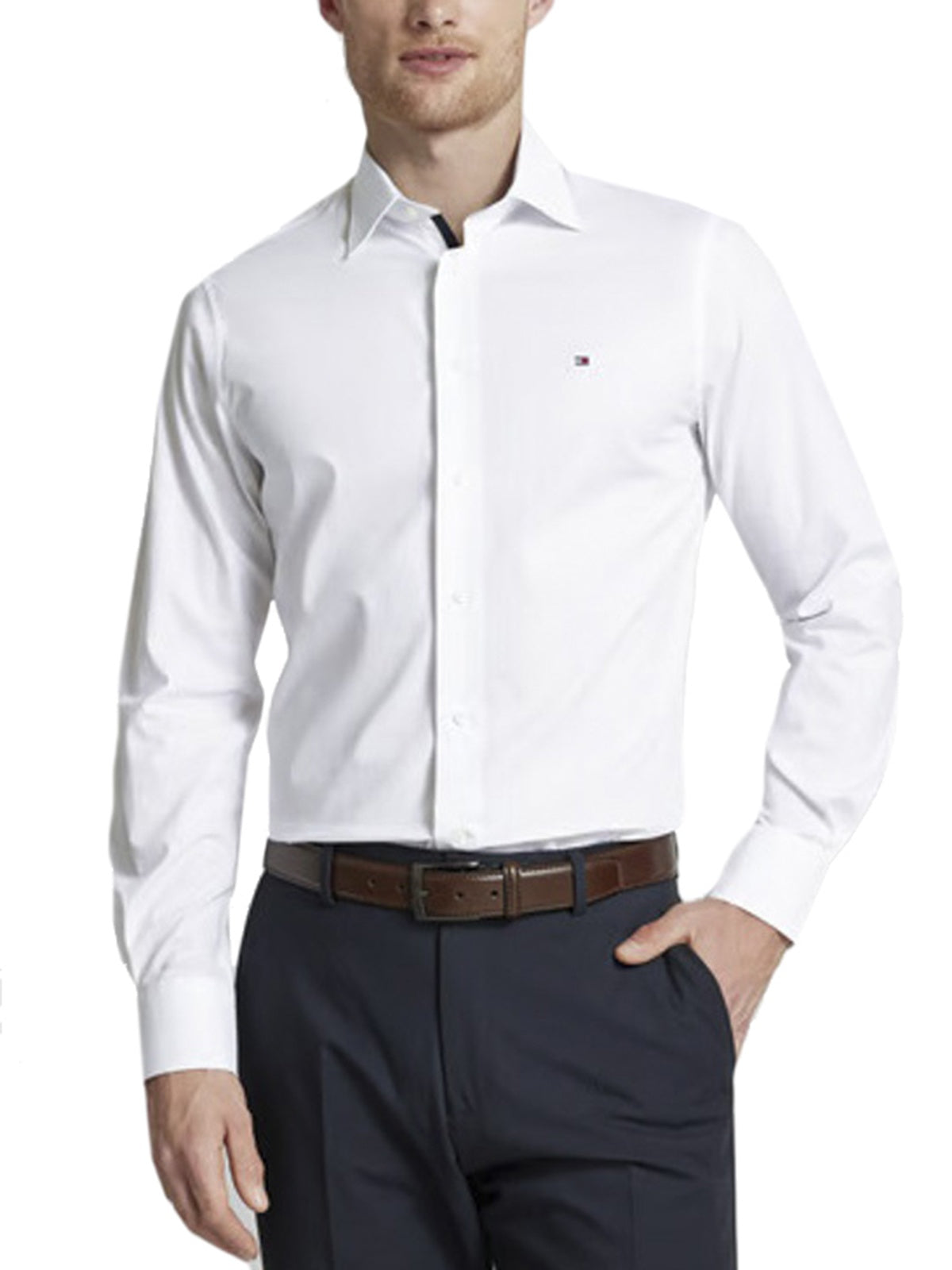 Camicie casual Uomo Tommy Hilfiger - Camicia Cl Solid Poplin Rf - Bianco