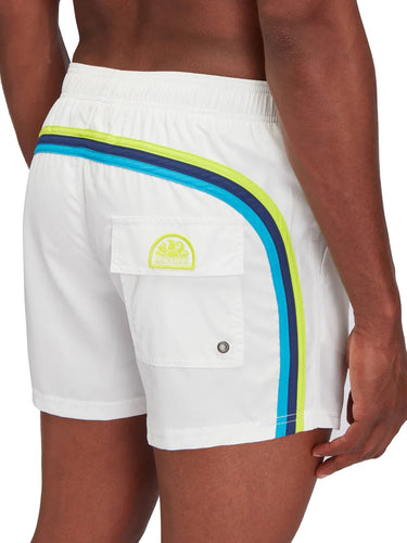 Pantaloncini e calzoncini Uomo Sundek - Costume Da Bagno Corto Con Vita Elasticata - Bianco