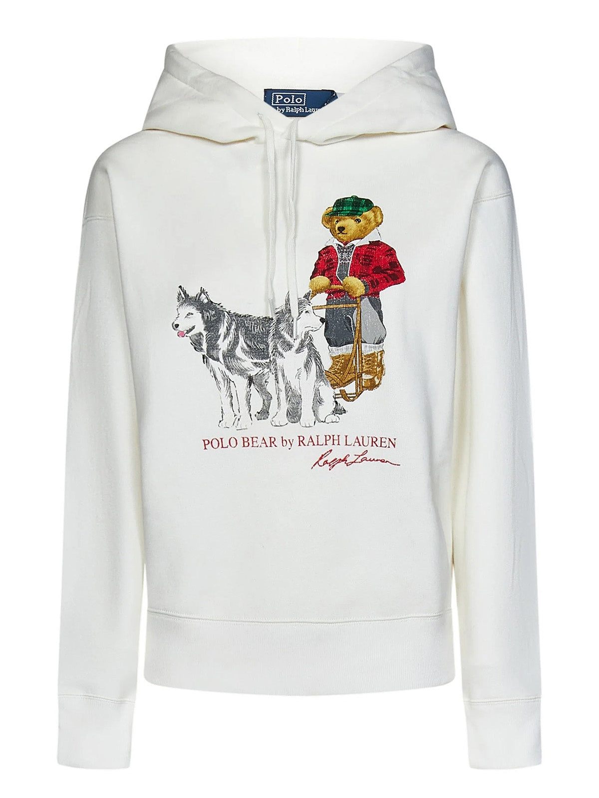 Felpe con cappuccio Donna Ralph Lauren - Holiday Bear Fleece Hoodie Sweatshirt - Avorio