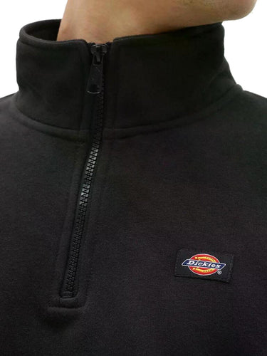 Felpe senza cappuccio Uomo Dickies - Felpa Oakport Con Zip Corta - Nero