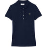 Polo Donna Lacoste - Polo Slim Fit In Jersey Di Cotone Stretch - Blu