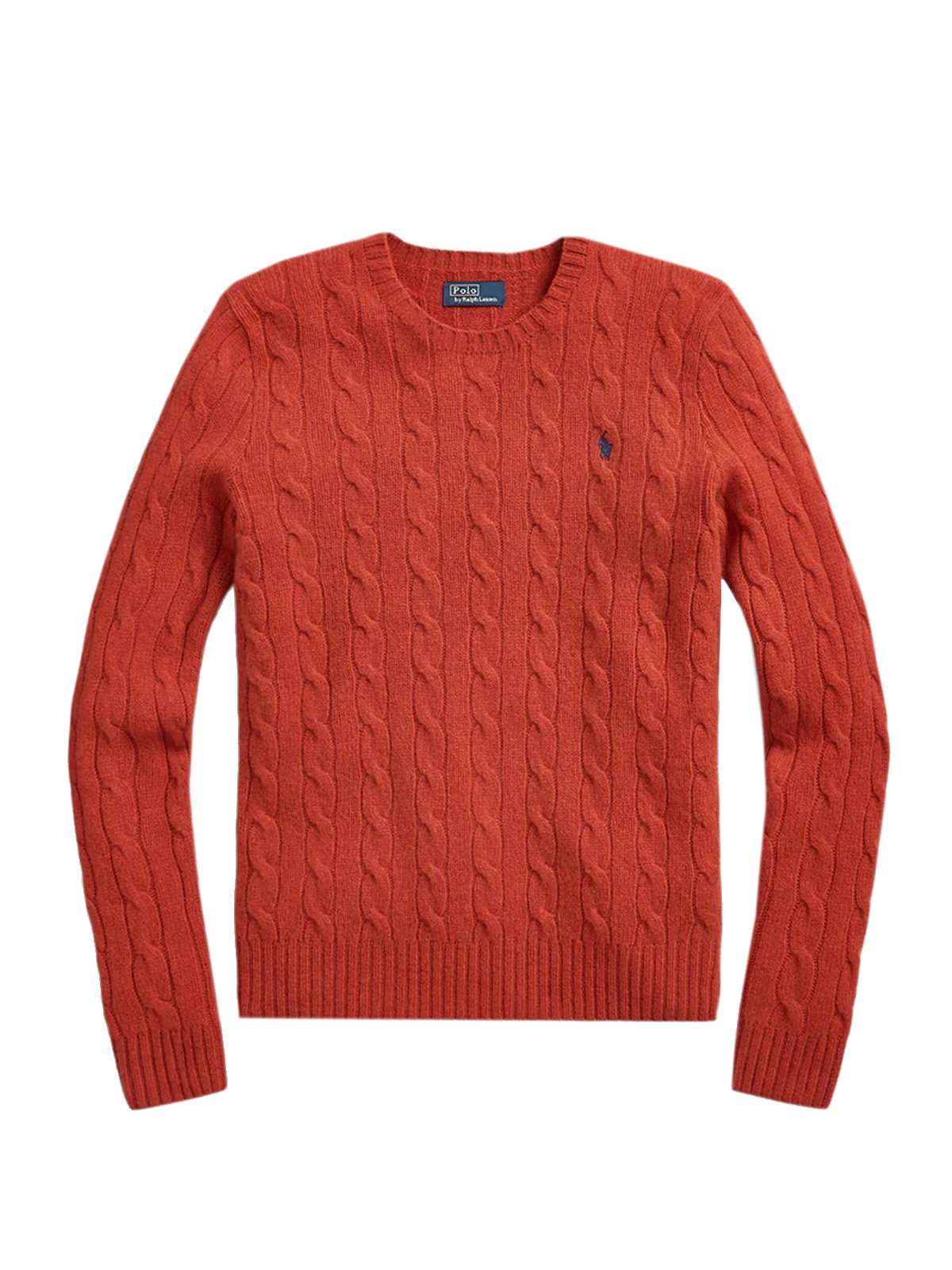 Maglioni Donna Ralph Lauren - Julianna Cable-Knit Crewneck Wool Cashmere Sweater - Rosso