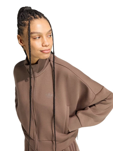 Felpe senza cappuccio Donna Adidas - Giacca Spacer Tracktop - Marrone