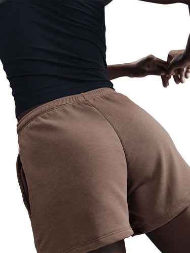 Pantaloncini Donna Nike - Short In French Terry A Vita Media - Marrone