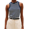 Canotte e top Donna Tommy Hilfiger - Canotta Slim A Coste - Blu