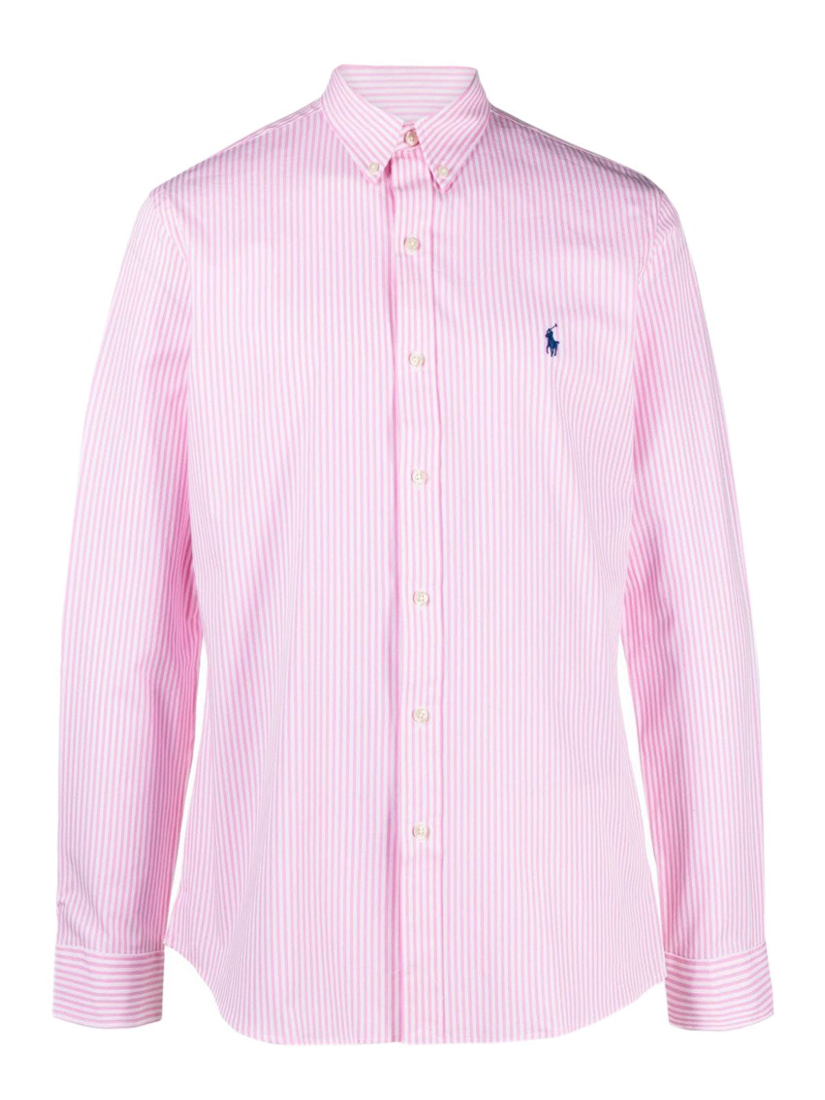 Camicie casual Uomo Ralph Lauren - Camicia In Popeline Stretch A Righe - Rosa