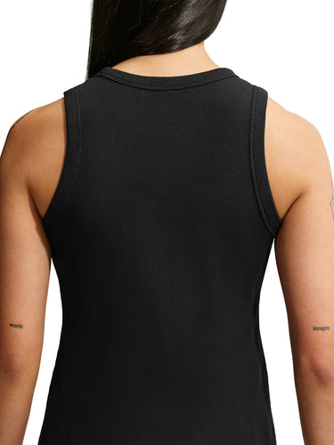 Canotte e top Donna Nike - Canotta Aderente A Costine - Nero