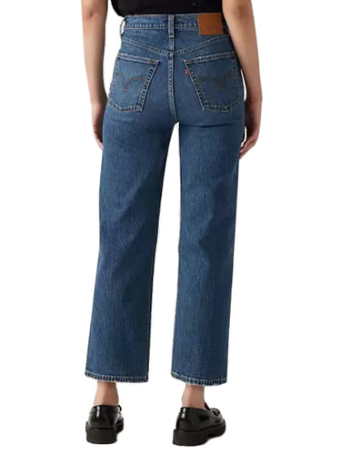 Jeans Donna Levi's - Ribcage Straight Ankle Jeans - Middle Road - Blu