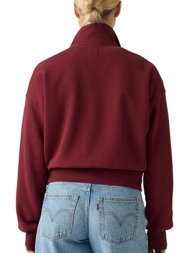 Felpe senza cappuccio Donna Levi's - Felpa Mezza Zip 80'S Quarter - Bordeaux
