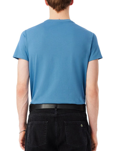 T-shirt Uomo Lacoste - T-Shirt A Girocollo In Jersey Di Cotone Pima - Celeste