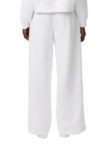 Pantaloni Donna Lacoste - Pantaloni Della Tuta In Jersey Wide Fit - Bianco