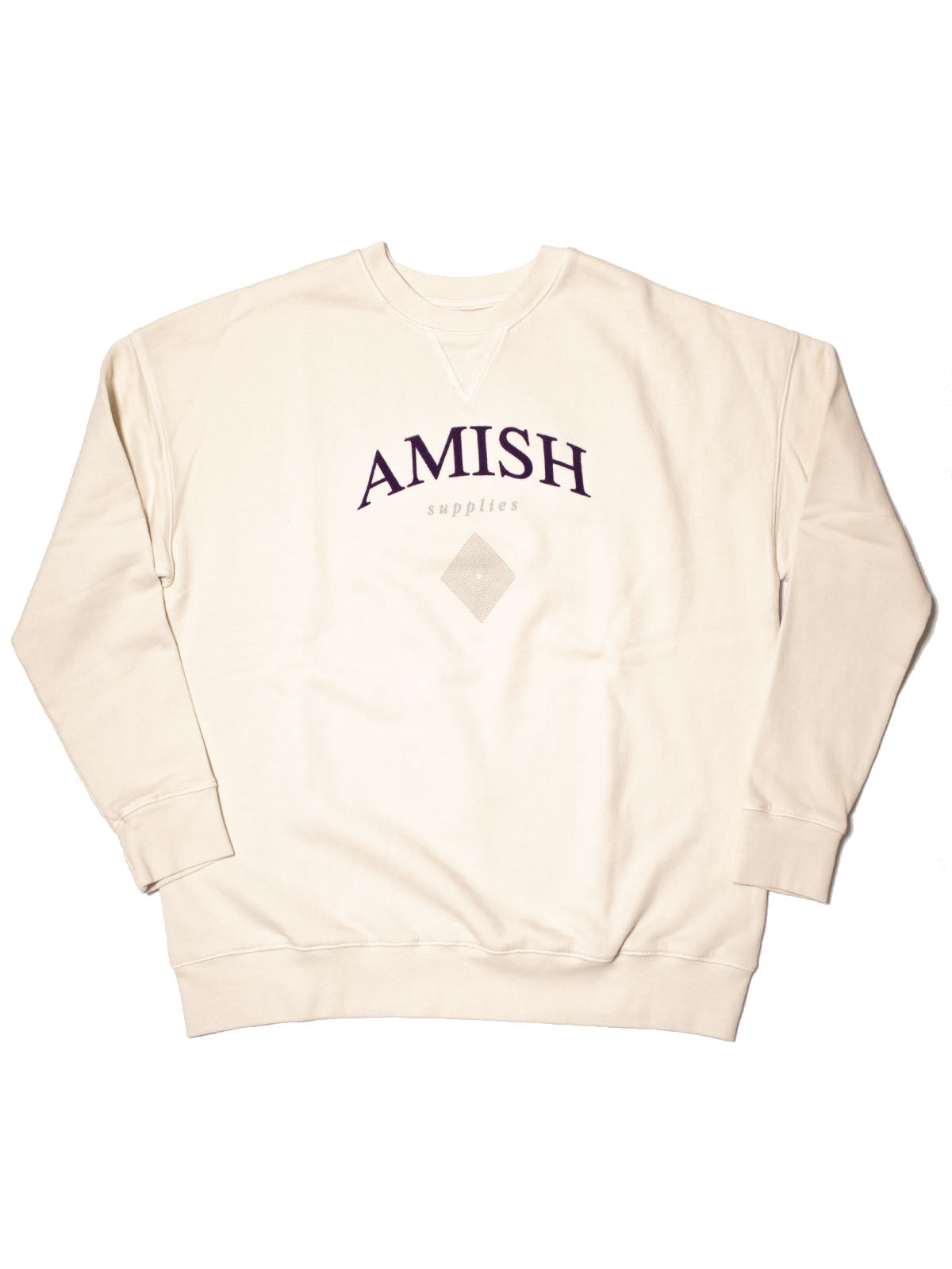 Maglioni Uomo Amish - Crew Over "Supplies" Sweater - Bianco