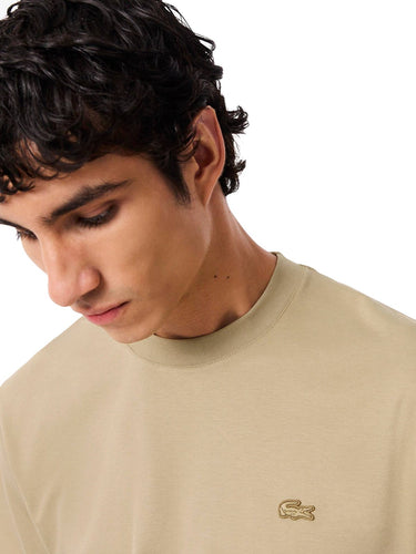 T-shirt Uomo Lacoste - T-Shirt Con Firma Ricamata - Beige