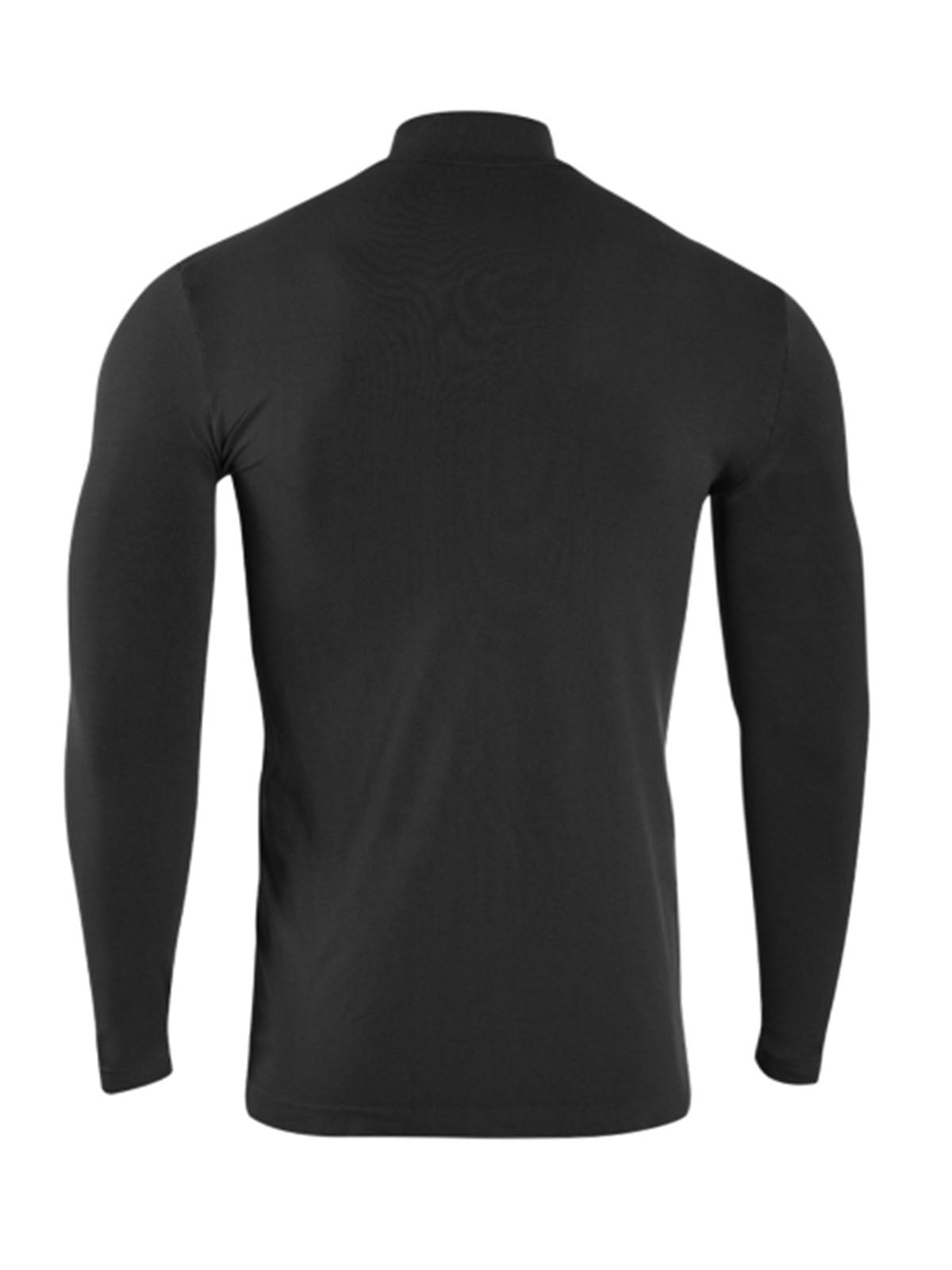 Maglie Uomo Iron-ic - T-Shirt Cashmere Collo Alto E Manica Lunga - Nero
