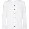 Camicie casual Uomo Tommy Hilfiger - Camicia Slim Fit In Popeline Con Bandierina - Bianco