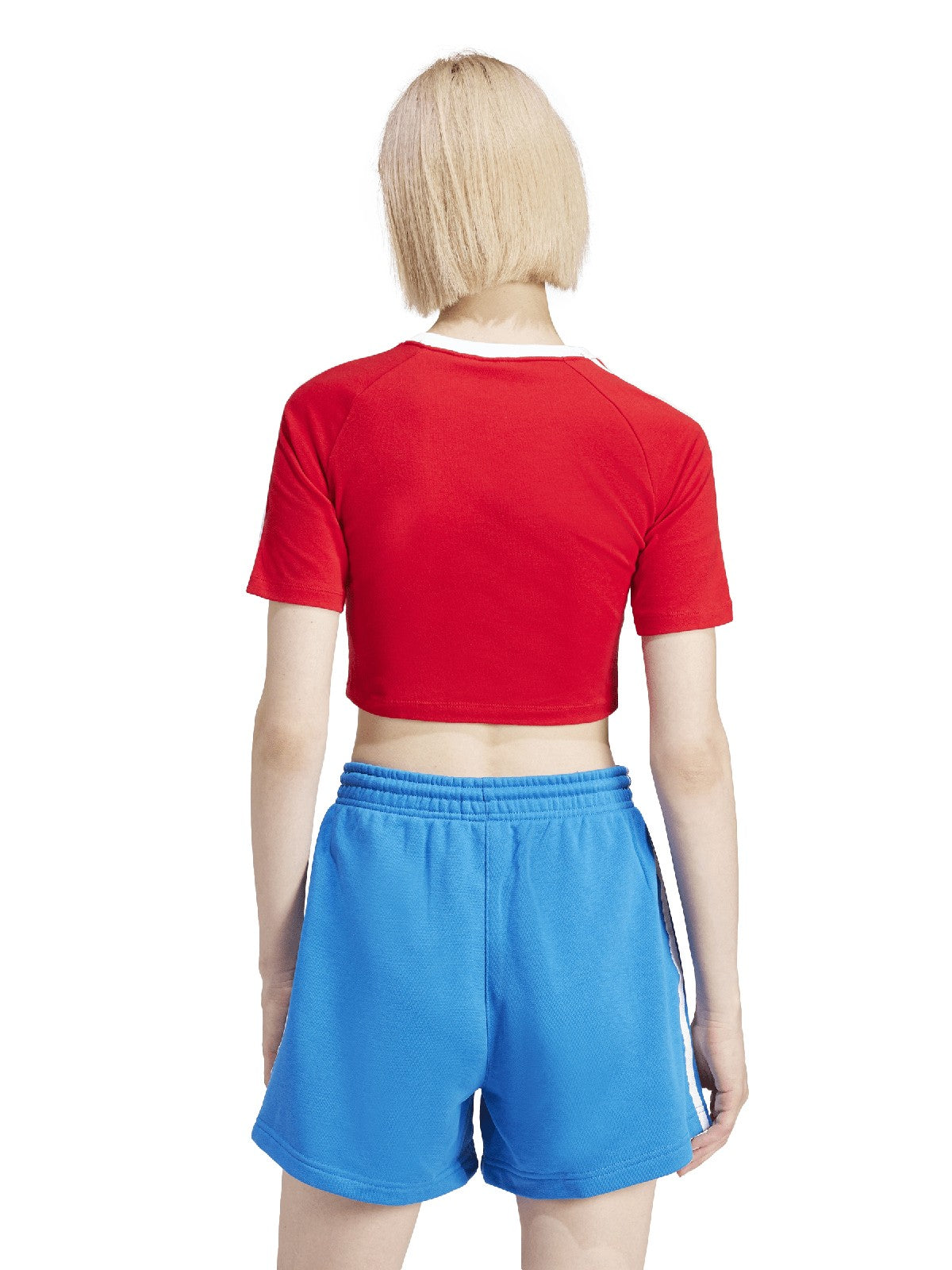 T-shirt Donna Adidas - T-Shirt 3-Stripes Baby Tee - Rosso