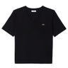 T-shirt Donna Lacoste - T-Shirt Relaxed Fit Con Scollo A V In Jersey - Nero