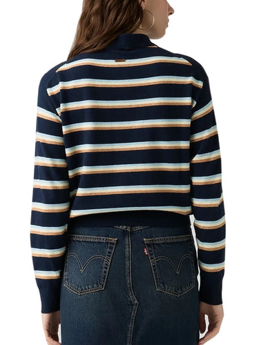 Polo Donna Levi's - Polo Supersoft Jade Stripe Light - Blu