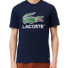 T-shirt Uomo Lacoste - T-Shirt In Cotone Con Stampa Del Brand - Blu