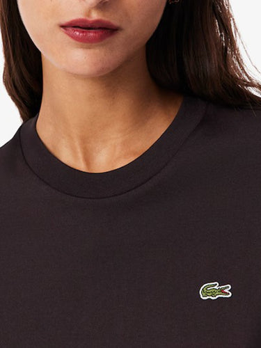 T-shirt Donna Lacoste - T-Shirt Relaxed Fit In Jersey Di Cotone Pima - Marrone