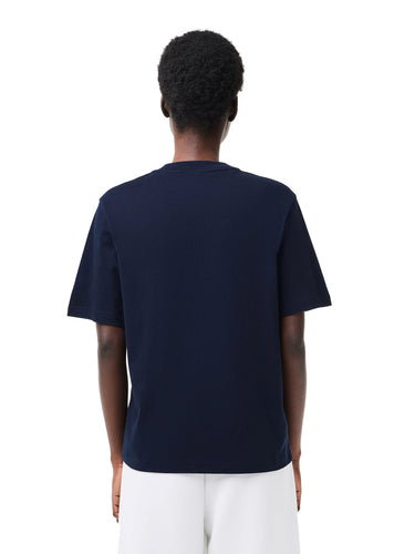 T-shirt Donna Lacoste - T-Shirt Relaxed Fit In Jersey Di Cotone Pima - Blu