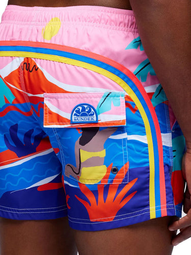 Pantaloncini e calzoncini Uomo Sundek - Costume Da Bagno Corto Vita Elasticata Stampato - Multicolore