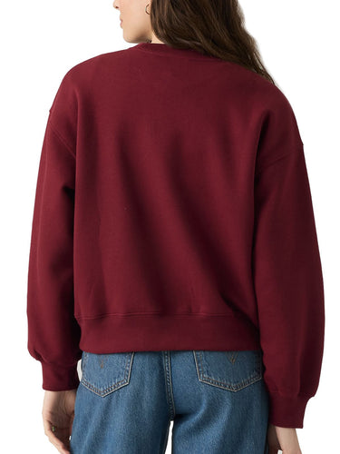 Felpe senza cappuccio Donna Levi's - Felpa Girocollo Warm Cabernet - Bordeaux
