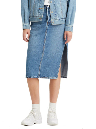 Gonne casual Donna Levi's - Gonna Con Spacco Laterale - Blu
