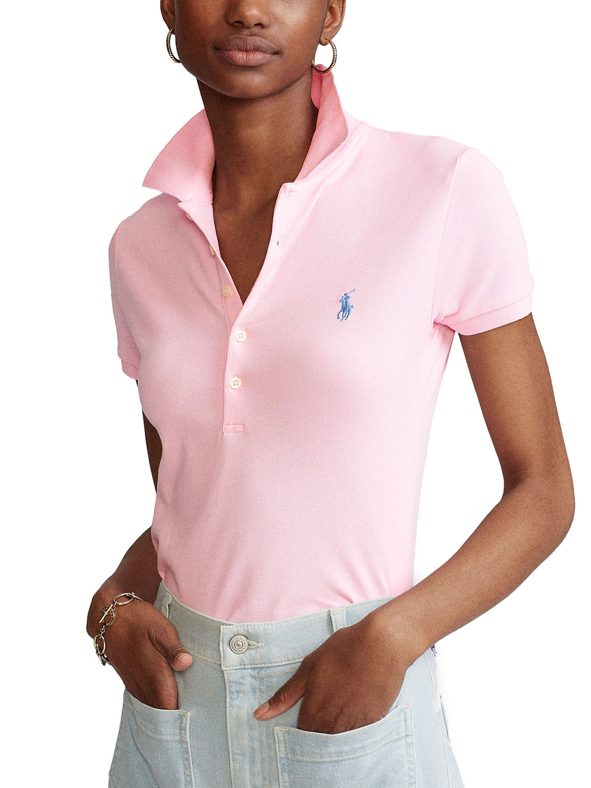 Polo Donna Ralph Lauren - Polo Stretch Slim-Fit - Rosa