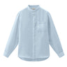 Camicie casual Uomo Woolrich - Camicia In Puro Lino Con Colletto Alla Coreana - Blu