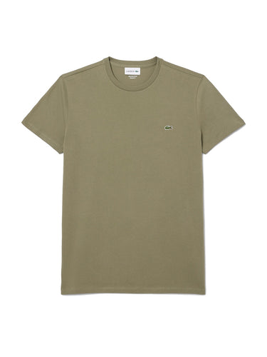 T-shirt Uomo Lacoste - T-Shirt A Girocollo In Jersey Di Cotone Pima - Verde militare