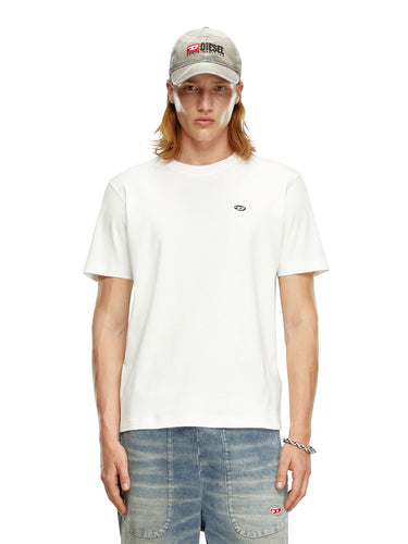 T-shirt Uomo Diesel - T-Adjust-Doval-Pj - T-Shirt Con Patch Oval D - Bianco