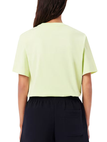 T-shirt Donna Lacoste - T-Shirt Relaxed Fit In Jersey Di Cotone Pima - Verde