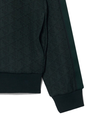 Felpe senza cappuccio Uomo Lacoste - Felpa Con Zip E Monogrammi Jacquard Paris - Nero