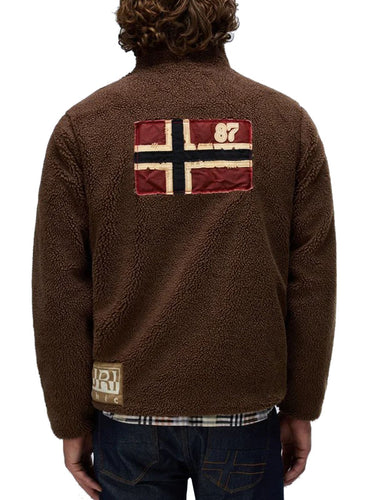 Giacche Uomo Napapijri - Giacca T-Archive Fleece Fz Demitasse - Marrone