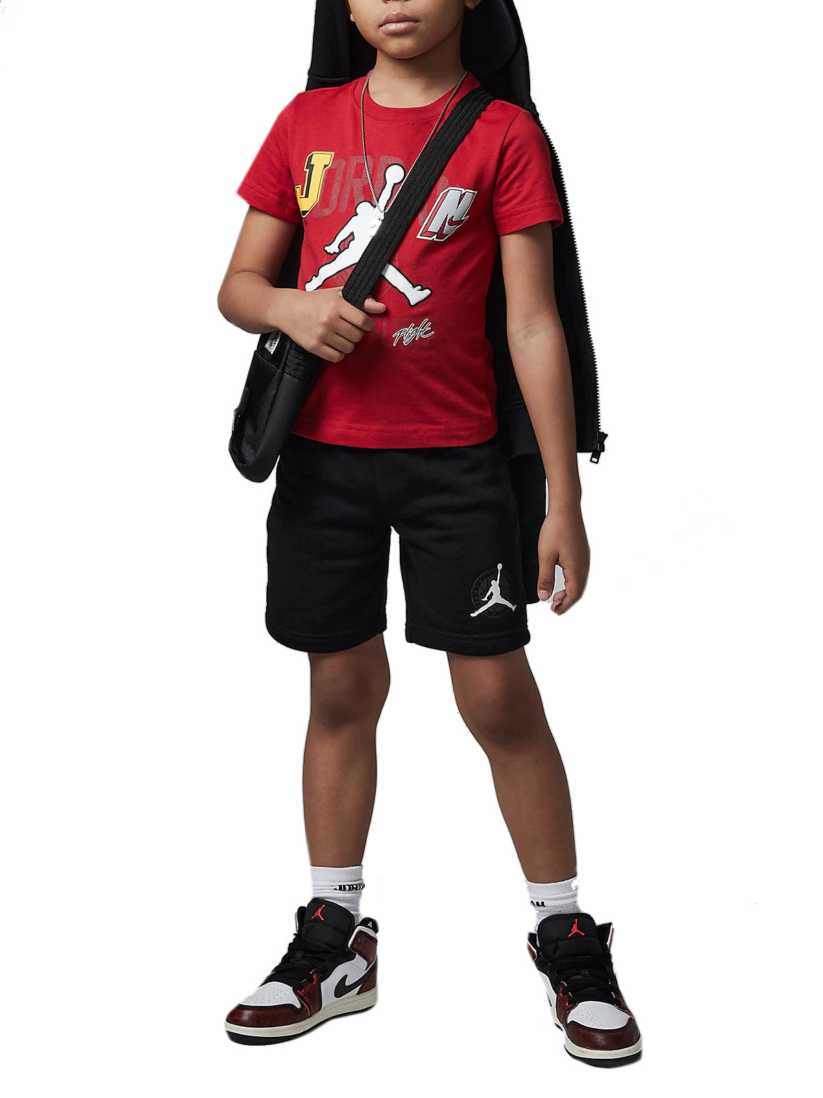 Jordan Unisex Kids Short Sleeve Tracksuits - Gym 2 Ft Short Set - Black
