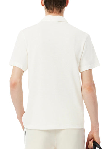 Polo Uomo Lacoste - Polo Classic Fit In Cotone-Lino - Bianco
