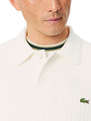 Maglioni Uomo Lacoste - Maglione Con Colletto A Polo In Cotone - Bianco