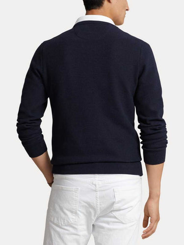 Maglioni Uomo Ralph Lauren - Maglia A Girocollo Effetto Texture - Blu