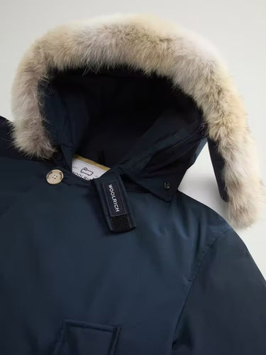 Giacche Uomo Woolrich - Artic Parka In Ramar Cloth Con Pelliccia Removibil - Blu