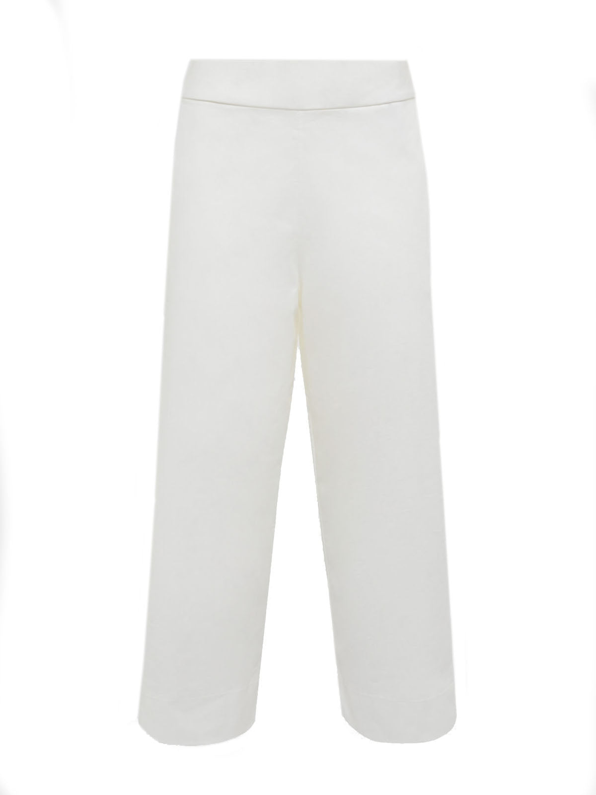 Pantaloni Donna Alpha Studio - Pantalone Garconne In Popeline Pesante - Bianco