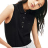 Polo Donna Lacoste - Stretch Cotton Piqué Sleeveless Polo - Nero