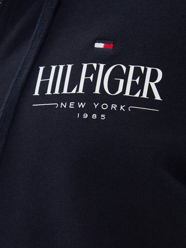 Felpe con cappuccio Uomo Tommy Hilfiger - Felpa Con Zip Stacked - Blu