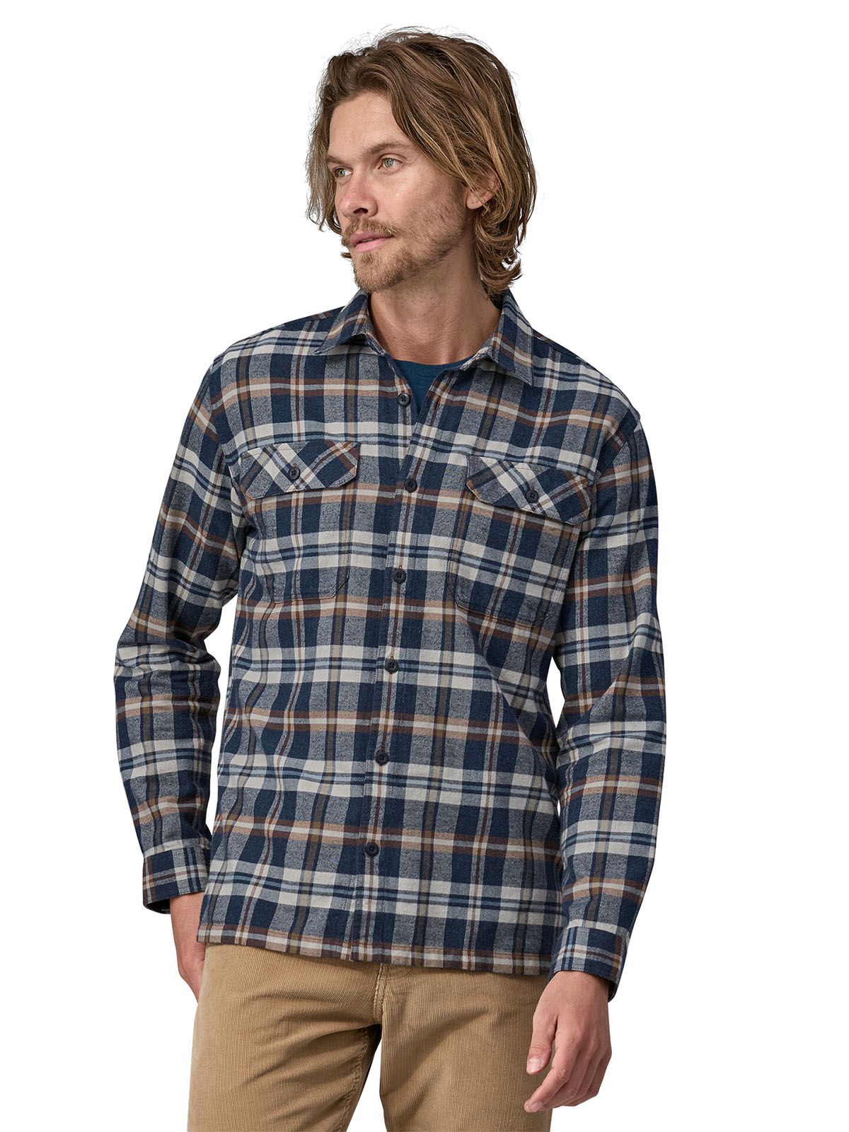 Camicie casual Uomo Patagonia - L/S Organic Cotton Midweight Fjord Flannel Shirt - Blu