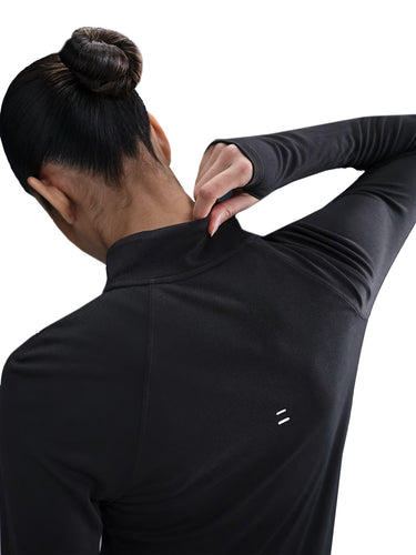 Maglie a manica lunga Donna Nike - Top Da Running In Dri-Fit Con Zip A 1/4 - Nero