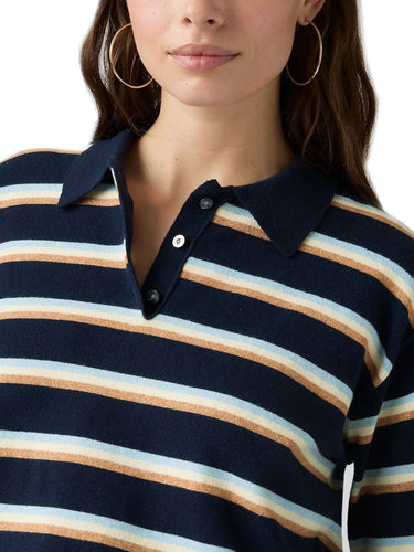 Polo Donna Levi's - Polo Supersoft Jade Stripe Light - Blu