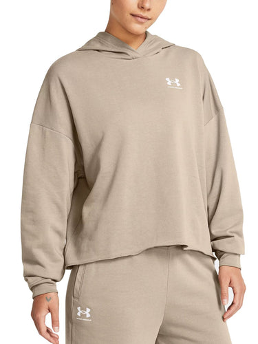 Felpe Donna Under Armour - Felpa Con Cappuccio Ua Rival Terry Oversized - Beige