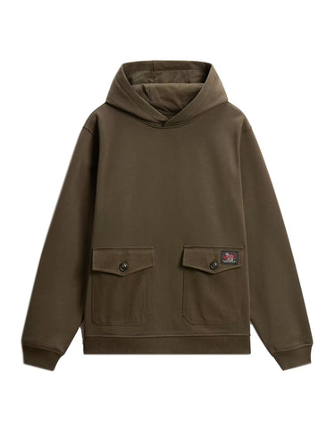 Felpe con cappuccio Uomo Woolrich - Felpa Wm Mix-Media Hoodie - Verde
