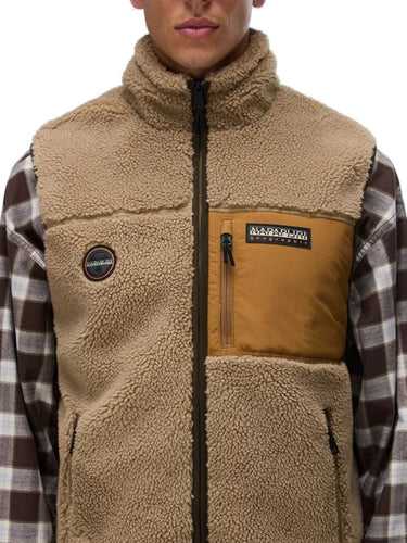 Gilet Uomo Napapijri - Gilet In Pile Yupik - Marrone
