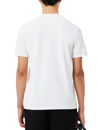 T-shirt Uomo Lacoste - T-Shirt In Pique' Con Marchio Jacquard - Bianco